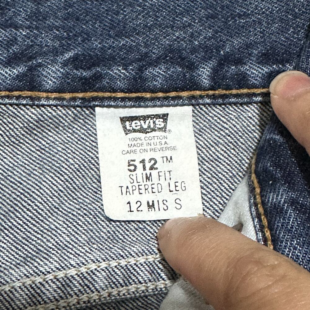 Vintage 00's Levis 512 Slim Fit Tapered‎ Leg Jeans Womens Size 12 Short Blue USA - Picture 3 of 12
